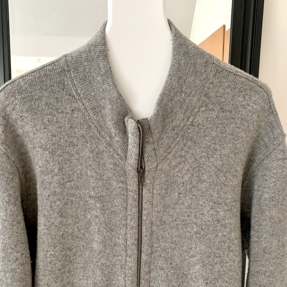 Gray Wool Annabel Tricot Cardigan Sweater - Picture 3 of 4